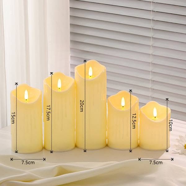 Set of 5 LED Flameless Candle Light (Battery Operated)