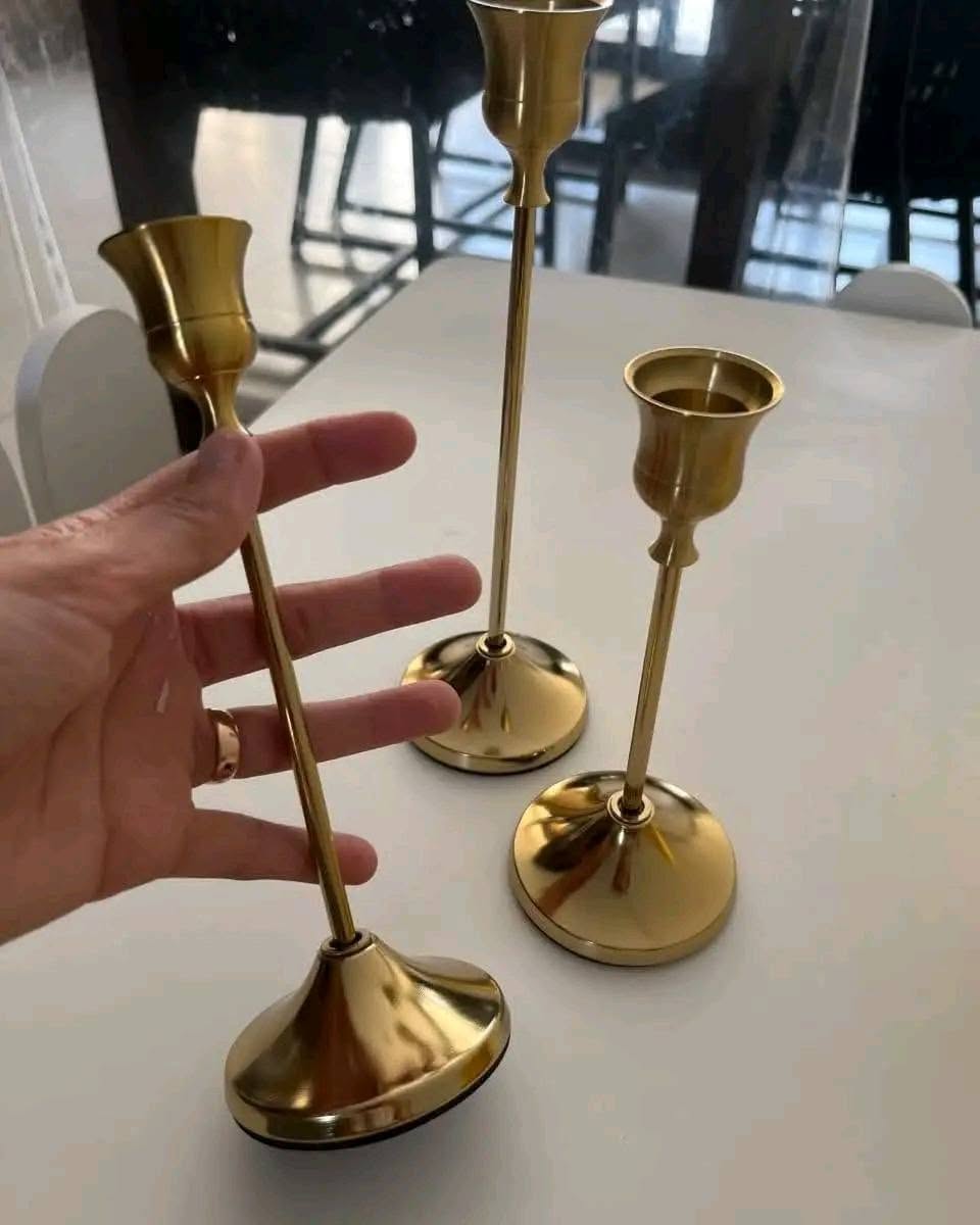 Vintage Brass Candlestick Holder Set ( Set of 3 )