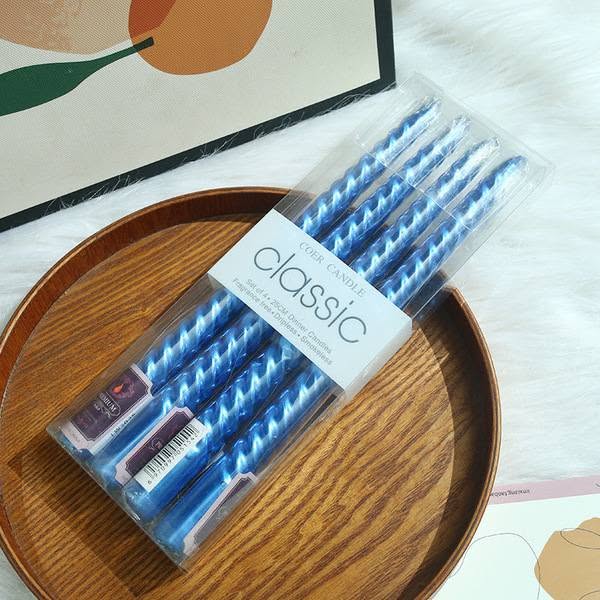 Set of 4 Twisted Taper Dinner Candles